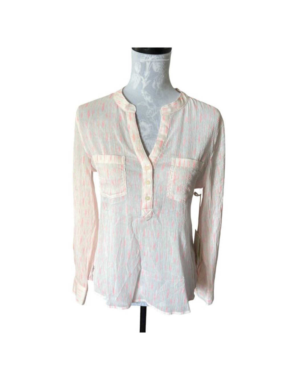 Carve Designs Dylan Gauze Shirt Long Sleeve Coral Womens Xsmall NWT